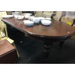 MAHOGANY EXTENDING DINING TABLE 90''