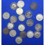 SIXTEEN SILVER 3 PENCE'S & 2 OTHERS