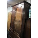 LARGE MAHOGANY WARDROBE WITH 2 DRAWERS