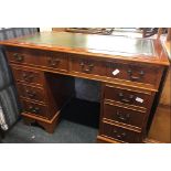 REPRODUCTION LEATHER TOP KNEE HOLE DESK