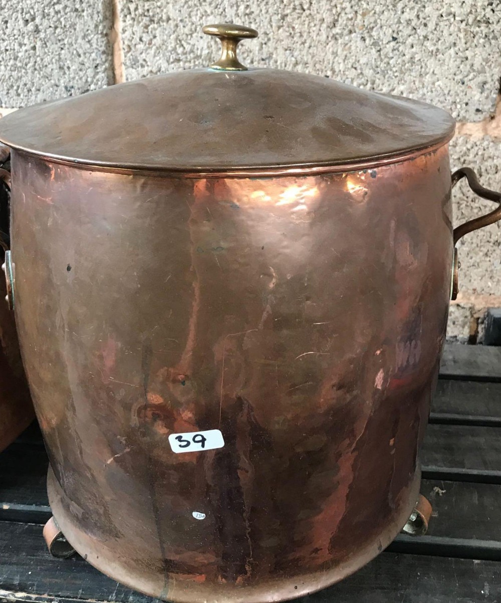 2 COPPER COAL OR LOG BUCKETS - Image 3 of 3