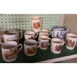 SHELF OF ROYAL COMMEMORATIVE MUGS