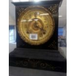 BLACK METAL & GOLD & ANSONIA CLOCK MOVEMENT NEW YORK