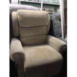 LIGHT BEIGE COLOUR RISE & RECLINE ELECTRIC ARMCHAIR