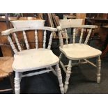 PAIR OF PAINTED CAPTAINS CHAIRS