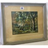 BENN POTGIETER. [SOUTH AFRICAN] A WATERCOLOUR OF A WOODED LANDSCAPE. SIGNED AND DATED '61