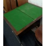 1920'S TEA TROLLEY WITH FOLDING & REVOLVING BAIZE TOP (CONVERTS TO A CARD TABLE)