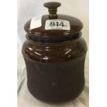 BROWN PATENT TOBACCO JAR