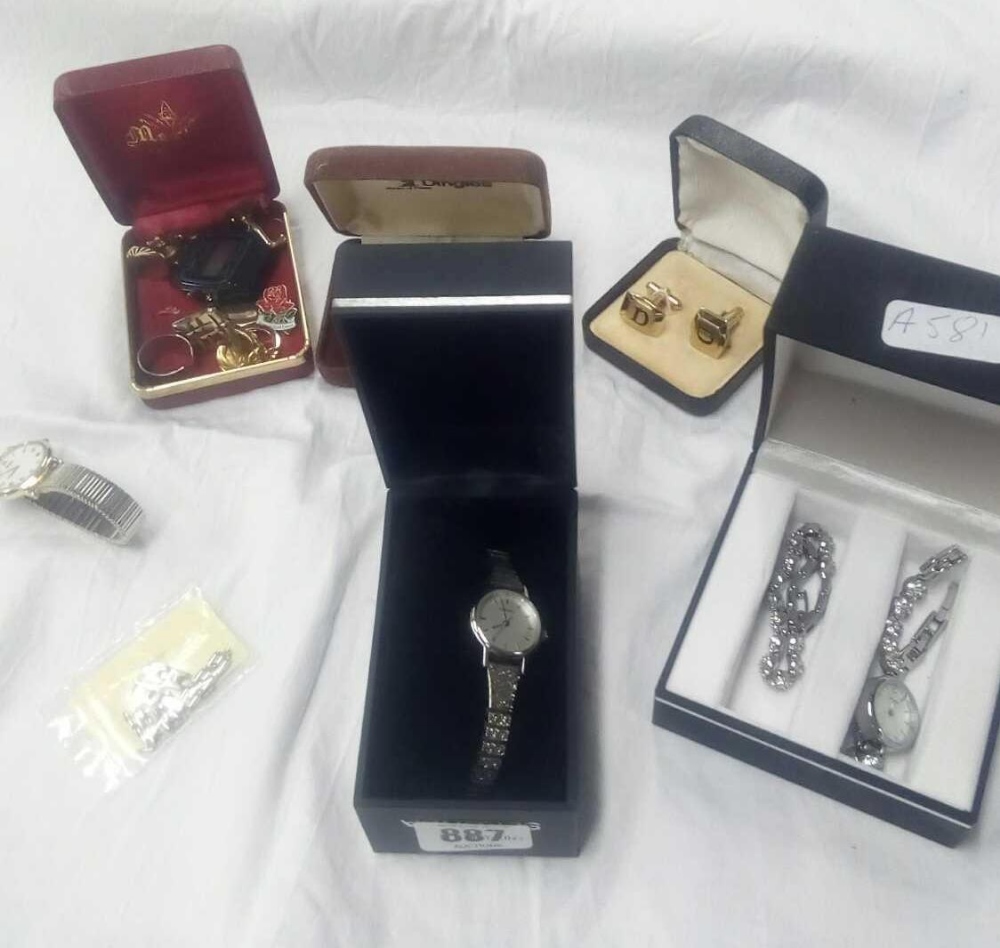 QTY OF CUFF LINKS & WATCHES IN BOXES