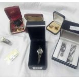 QTY OF CUFF LINKS & WATCHES IN BOXES