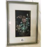 FINELY DETAILED WATERCOLOUR STILL LIFE OF HONEYSUCKLE, POPPY AND OTHER FLOWERS SIGNED KEN KENDALL