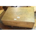 LARGE OAK MAPPIN & WEBB CUTLERY BOX WITH BRASS HANDLES ( NO CUTLERY) & A SIMILAR UNMARKED BOX