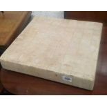 HEAVY CHECKERED WOOD BLOCK STAND (14'' SQ)