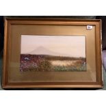 OIL PAINTING & A GILT FRAMED BOATING SCENE / SHORELINE SCENE ETC