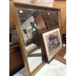 GILT FRAMED BEVELLED EDGE MIRROR 51'' X 39''