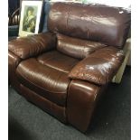 COW HIDE LEATHER RECLINING ARMCHAIR