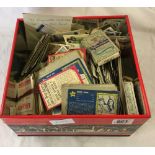 TIN OF VARIOUS BROOK BOND TEA CARDS, JOHN PLAYER CIGARETTE CARDS & OTHERS