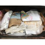 BOX OF ASSORTED LINEN