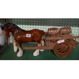 3 CHINA SHIRE HORSES & CART