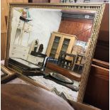 GILT FRAMED BEVELLED EDGE HALL MIRROR 51'' X 39''