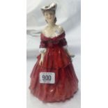 ROYAL DOULTON FIGURE 'VIVIENNE' & CHINA FIGURE OF 2 LADIES ON PLYNTH