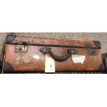 3 FIBRE VINTAGE TRAVEL TRUNKS 1 LARGE & 1 SMALL