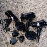 3 BRAUN SATIN HAIR 3 HAIRDRYERS WITH ATTACHMENTS