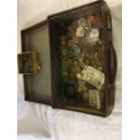 SMALL ATTACHÉ CASE WITH NICKEL, COPPER COINAGE