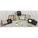 3 FESTIVAL OF BRITAIN CROWNS, 2 BRITAIN'S FIRST DECIMAL COINS WALLETS, 1 1953 CORONATION