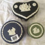 3 PIECES OF WEDGWOOD JASPER WARE