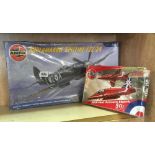 SUPER MARINE SPITFIRE F22/24 SCALE 1/48 AIR FIX KIT. HORNBY RED ARROWS HAWK AIR FIX KIT 1/72 SCALE