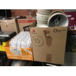 CARTON OF LINEN, LAMP SHADES & CARTON OF PLASTIC MATTING