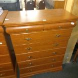 MODERN NARROW CHEST OF 5 LONG & 2 SHORT DRAWERS - 34'' WIDE X 42'' HIGH