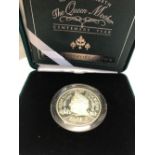 2000 ROYAL MINT UK SILVER PIEFORT QUEEN MOTHER CENTENARY CROWN, STRUCK IN .925 STERLING SILVER, 56.