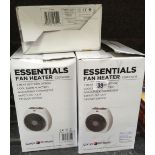 2 NEW ESSENTIALS FAN HEATERS & A MULTI PURPOSE HEAT PAD IN BOXES