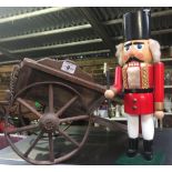 VINTAGE MODEL CART & A MODERN GUARDSMAN NUT CRACKER