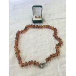 BALTIC AMBER NECKLACE & EARRINGS