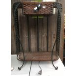 GREEN METAL FRAMED WICKER PATIO UNIT