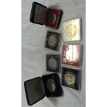 QTY COMMEMORATIVE COINS INCL; 1970 ISLE OF MAN CROWN, 25 YEARS OF NATION BUILDING 1959-1984 & ST