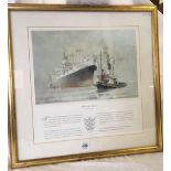 PAIR OF PORTRAITS OF LARGE STEAM SHIPS BY COLIN VERITY RSMA, ONE ENTITLED CITY OF BENARES MOORED
