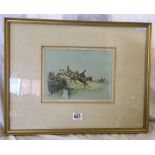 JOHN SANDERSON WELLS. A PAIR OF PENCIL SIGNED COLOUR PRINTS, ENTITLED ''OVER THEY GO'' AND ''GETTING