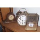 ALARM CARRIAGE CLOCK & 1 OTHER