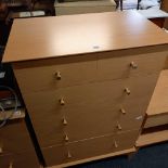 MODERN WOOD EFFECT CHEST OF 5 LONG DRAWERS - 28'' WIDE