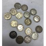 SILVER 3 PENCE'S 1900, 1920, 1939 ETC (17)