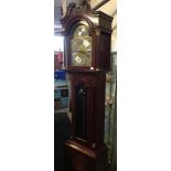 MODERN MAHOGANY LONG CASE CLOCK BY RICHARD BRAUN OF BODMIN CORNWALL WITH ORNATE BRASS CLOCK FACE