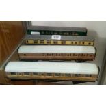 FOUR ''OO'' GAUGE RAILWAY CARRIAGES 2 ARE HORNBY & 2 OTHERS