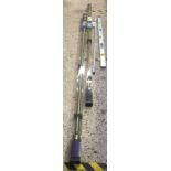 2 BELMONT DECORATIVE METAL POLES NEW IN BOXES, 1200 MM ALUMINIUM LEVEL & 1 OTHER CURTAIN POLE