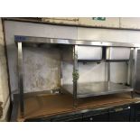 CATER-WASH STAINLESS STEEL DOUBLE BOWL SINK UNIT & DRAINER