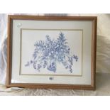 A SIGNED PRINT BY A.P. SILVERSTONE OF BLUE BELLS & A PRINT OF FEEDING HORSES & PIGS