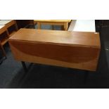 FADED TEAK DROP FLAP DINING TABLE - 4ft LONG X 15'' EXTENDING TO 45''